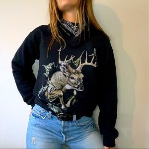 Vintage size S deer crew neck sweater